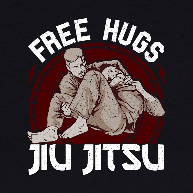 Funny Free Hugs Jiu Jitsu Pun BJJ Martial Arts by theperfectpresents